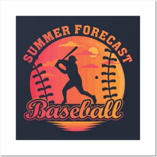 Summer Baseball Forecast Sunny Days and Double Plays Posters and Art